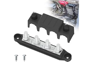 UCkasayfy Bus Bar 250 A 12 V strömfördelningsblock med 3/8 tum (M10), 4-posts terminalblock med skydd för bilar, marina, batt