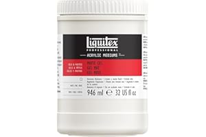 ‎LIQUITEX Liquitex 5323 Professional Mattes Gel Medium, entzieht Acrylfarben den Glanz, kann als Klebemittel für Collagen benutzt werden, 946 ml Topf