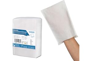 50x ARNOMED® Gant de Toilette Jetable en Molleton Hydrofuge, Gants de Toilette Jetable pour Adultes & Bébés, Gant de Toilettes Jetable Doux & Souple, Gant de Toilette Jetable Usage Unique