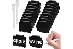 FENTAR 20 Pcs Mini Lavagna Cancellabile, PVC Cartellini Prezzi Clip-on, 9x7cm Mini Lavagnette per Lavagnette Segnaposto con 2 Pennarelli Gesso Liquidi, per Cartellini Prezzi Matrimoni Feste Ristoranti