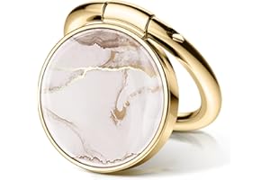 GVIEWIN Soporte de Anillo de mármol para teléfono Celular, Agarre de Metal de 360° Compatible con iPhone 14 Pro/Pro Max/13/12/11 Series y Galaxy S23 Ultra y Otros teléfonos, Shweta/Blanco