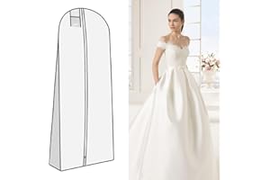 PRZRAO Custodia Porta Abito da Sposa, 180x60x40cm Custodia Abito da Sposa, Copriabito da Sposa, Copriabiti Antipolvere Impermeabile per Sera Abiti Cappotti Abito da Sposa Borsa Indumento, Nero