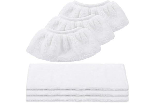 KEEPOW Kit de 3 Bonnettes Microfibre avec 3 Bonnettes Chiffons Microfibre, Lingette Karcher Vapeur Accessoires Set de Chiffons pour Nettoyeur Vapeur Kärcher Easyfix SC2 SC3 SC4 SC5