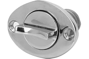 PISSENTE Marine Boat Garboard Drain Plug, 316 Stainless Steel Oval Shaped Drain Plug -Resistant Oval Shaped Drain Plug Bung 1in for 1”Hole 3/4” Thread Marine Boat Garboard Drain Plug