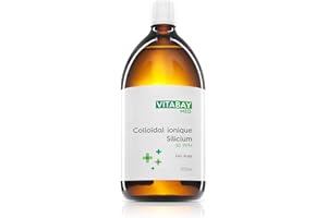 Vitabay Silicium Colloïdal 50 PPM 500 ml Vegan - Silicium Organique Hautement Concentré (degré De Pureté 99,99%) - Conserver à température ambiante, à l'abri de lumière et d'appareils électroniques