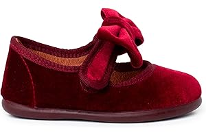 Pisamonas Scarpe Bambina in Velluto con Cinturino da Cravatta