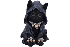 Nemesis Now Feline Cloaked Grim Reaper Cat Figurine, Polyresin, Black, 16cm