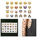 Tattify Assorted Smiley Emoji Temporary Tattoos - Emojis 01 (2 Sheets)