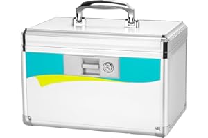 NDXIUTU Medicine Lock Box, 10in Lock Box for Medication with Combination Lock,Lock Box for Safe Medication, Clear Lockable Storage Box for Medicine