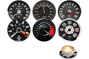 MONTTESE Juego de Posavasos con Forma de Panel de Velocidad, Posavasos Originales de Madera para Bebidas como Cafe, te, Cerveza, Vino para Casa y Restaurante, 6 Unidades