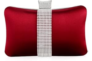 NICOLE & DORIS Pochette Donna Elegante Strass Clutch Cerimonia Borsa da Sera Borsetta Catena per Matrimonio Festa Cocktail