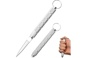 NHPY 2 En 1 Multifonctionnel Porte-Clés, Couteau De Poche Multifonctionnel, Marteau Brise Vitre Voiture, Outil De Sauvetage D'Urgence De Voiture, Perforatrice De Brise-Vitre(C)