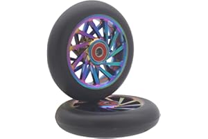 aibiku Rueda hueca de 110 mm – Rodamientos ABEC 11 instalados – Rueda Pro Stunt para patinete TBF/Fuzion/BoldCube/Land Surfer Stunt Scooter – 2 piezas (colorido/negro)