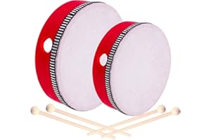 SUNSHINE SMILE 2-teilig handtrommel mit schlägel für kinder,handtrommel percussion,tamburin trommel,tamburin holz,tambourin percussion,trommel mit schlägel