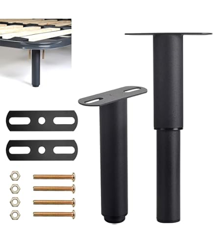 Set 4 Piedi Letto In Acciaio - Altezza 35 Cm, Universali Per Reti A Doghe, Bullone M8 Incluso, Made In Italy - Foto 6