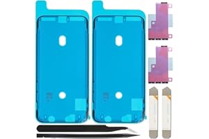 ZHUROUPU 7 sztuk czarnych naklejek samoprzylepnych do iPhone X, wodoszczelna folia samoprzylepna na wyświetlacz LCD, naklejka samoprzylepna i naklejka samoprzylepna na akumulator, w zestawie narzędzie