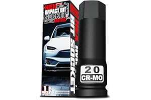 KIRXST Juego de Llaves de Impacto Hexagonales de 1/2", Allen de Impacto de H20 (20 mm), para Carpintería, Reparaciones Mecánicas y de Automoción