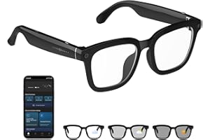Tulbeys AI Smart Glasses HD 1200P Camera with 8MP Anti-Shake, Photochromic Lenses for Outdoor & Travel, Video Recording, AI Object Recognition & ChatGPT Integration