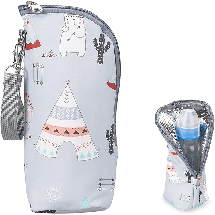 WAXKOP - Sac Isotherme Portable Pour Biberon - Garde Au Chaud 4h - Accrochable Poussette