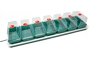 AMOS Eezy Grow 7 Electric Heated Propagator – Indoor Seed Starter Kit for Faster Germination & Healthy Root Growth Ideal for Herbs, Vegetables & Cuttings Compact Greenhouse with UV Light Compatibility