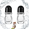 2pcs Empty Glass Rollerball Bottles with Plastic Rollerballs, Deodorant Roll-on Bottles Containers Leak Proof Massage Roller Ball Bottles with Cap for Essential Oils Perfume Cosmetics (30ml/PC)