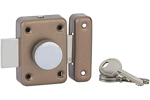 THIRARD - Verrou à Bouton VSPM pour Porte Intérieure - Cylindre 35 mm - Bronze - 3 Clés Nickelé - Sécurité Domestique - Coffre Acier Embouti - Bouton/Cylindre Bronze