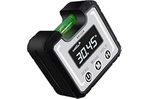 eOUTIL Inclinómetro Digital Protractor LCD con Burbujas Horizontales, 4 * 90 ° Nivel Buscador de ángulos de Caja Transportador de Ángulo con Base Magnética y%, mm/m, IN/FT Medidor de Ángulos Digital