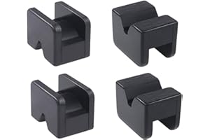 BDHI 4pcs Jack Stand Pad for Axle Stands Universal Rubber Square Jack Pad Block Adaptor Slotted Rubber Block Slotted Frame Rail Protector(Y221-4)