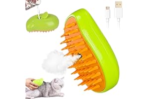 WELLXUNK Cepillo de Vapor para Gatos, 3 en 1 Cat Steamy Brush, Cepillo Gatos Quitapelo con Vapor, Cepillo de Vapor Autolimpiante para Gatos, para Cachorros de Gatos Cortos,Medianos y Largos (A)