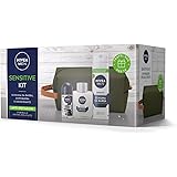 NIVEA Men Sensitive Kit, Confezione Regalo Uomo Con Schiuma Da Barba Da 200 Ml, Balsamo Dopobarba Da 100 Ml E Deo Roll-On Da 