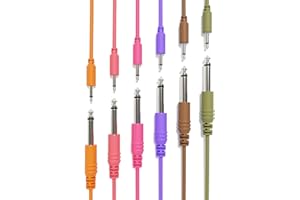 ExcelValley - 6B-Pack - Cavi Mono Patch TS 3,5mm 1/8" a 6,35mm 1/4" Eurorack Synth CV Gate [30cm 12"]