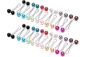 CANGHAI YINGDIDUJIC 24pcs/Pack Stainless Steel U Clips with Coloured Faux Pearl for Muslim Women’s Scarves, Hijabs, Brooch, Safety Pins(Multi)