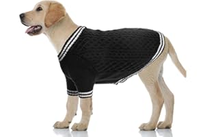 LiebeDD Maglione Cane - Maglioncino per Cane di Taglia Piccola Media e Grande, Lavorato a Maglia Cani, Spesso e Termica, per Chihuahua, Barboncino, Bulldog, Bassotto e Labrador (Nero, 3XL)