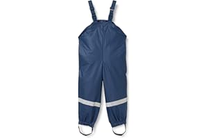 Playshoes Unisex Kid's Matschhose Regenlatzhose Fleece-futter Wind and Waterproof rain Pants Rainwear