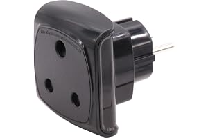 Sydafrika 3-stifts Stor Kontakt Typ M-adapter (INTE för Indien Liten 3-stifts Typ D Kontakt) Konvertera till 2-stifts EU/Sverige Uttag med Säkerhetslucka (1 Stycke