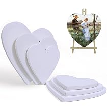Lot De 3 Toiles à Peindre En Forme De Cœur - Chassis En Bois - 10/15/20 Cm - Toile Coton Apprêtée Pour Débutants Et Artistes