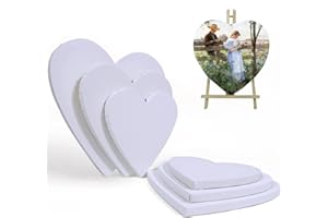 HOTOOLME 6er Leinwand zum bemalen, Herzförmig keilrahmen set aus 100% Baumwolle, säurefrei, acryl leinwand herz Künstler Leinwand herzform Keilrahmen für Acryl- und Ölgemälde, Ø20, 25, 30cm