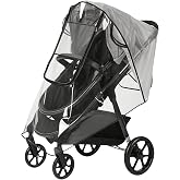 Plastic Rain Universal Pushchair with Large Window, Breathable | Universal Rain Cover with Waterproof Zip, Food Grade EVA, Wi