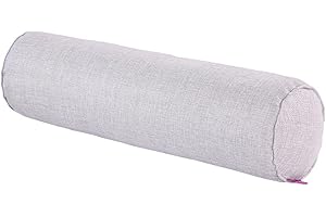 Nunubee Lino Color sólido Almohada de Caramelo Rollo Almohadas de Refuerzo Almohadas de Embarazo Almohada para el Cuello para el hogar Cama Cojín para sofá 20X80 CM Gris Plateado