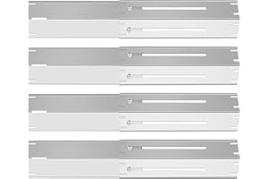 GLARETEX Universal Burner Cover, Heavy Duty Adjustable Stainless Steel Heating Plates, Universal Flame Distributor for Gas Grill, Extendable from 29.8cm to 53cm, 4 Pack