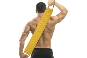 LOPHE Ryggskrubb för dusch, dubbelsidig exfolierande toaletthandske med handtag, exfoliering för män och kvinnor, djuprengöring av din kropp, ingefära