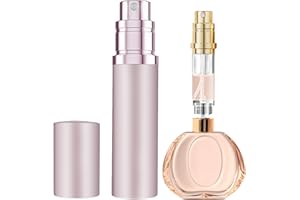 JOOMOKO Perfume Atomiser, Perfume Travel Bottle, 5ML Atomiser Spray Bottle, Refillable & Travel Size Perfume Spray Bottle Easy to Refill Cologne Dispenser for Women Men（Pink）