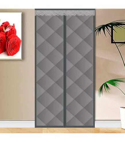 Magnet Wärmeschutzvorhang Für Türen - Thermo Isoliervorhang Grau