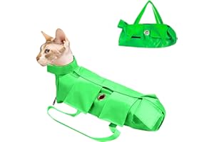 Blue Dream Island Faltbare Haustierpflegetasche, Katzen-Rückhaltetasche, Anti-Kratz-Biss-Tasche, feste Tasche für Krallenpflege, Nageltrimmen, Augentropfen, Ohrreiniger, L (Grün)