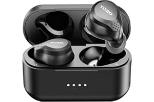 TOZO NC7 Hybrydowe aktywne bezprzewodowe słuchawki z redukcją szumów słuchawki douszne IPX6 Wodoodporne słuchawki stereo Bluetooth 5.0, wciągający dźwięk Premium Deep Bass Headset czarny