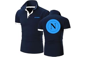 GLLUSA Polo da Golf da Uomo T-Shirt per SSC Napoli T-Shirt da Rugby A Maniche Corte con Risvolto con Stampa Polo Casual Magliette Sportive - Regali per Adolescenti
