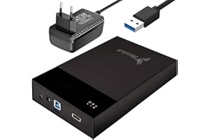 Reagle Zewnętrzna obudowa dysku twardego – USB 3.2 Gen 1, 5 Gb/s, pojemność 10 TB, do 3,5" i 2,5" HDD/SSD, montaż bez użycia narzędzi, kompatybilny z Windows/Mac OS/Linux