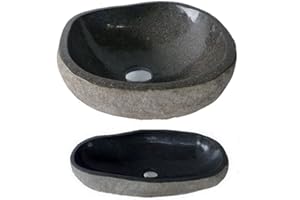 EXOTICA-IMPORT Véritable vasque en pierre naturelle à poser, environ 40cm (pas un lave-main). CHOIX SUR PHOTOS, envoyées aprés votre commande. Vendeur français.