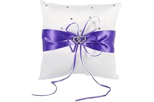 Salaty Exquisite Workmanship Wedding Pillow Ring Pillow, Pillow, Wedding Ring Pillow, Elegant and Delicate Pillow for Wedding for Hotel(purple)