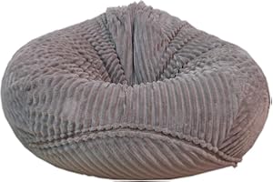 Bestenrose Silla puf sin relleno para niños y adultos, solo funda para sofá de peluche, color gris claro, talla XL